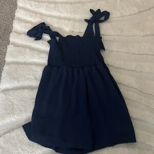 Lulu's Deep Blue Dress with Bow Straps